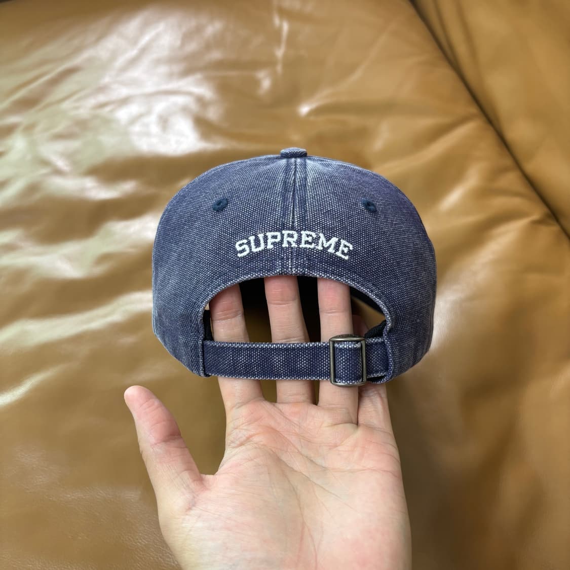 Supreme 슈프림 피그먼트 워시드 네이비 S로고 6패널 볼캡 모자 상품이미지7