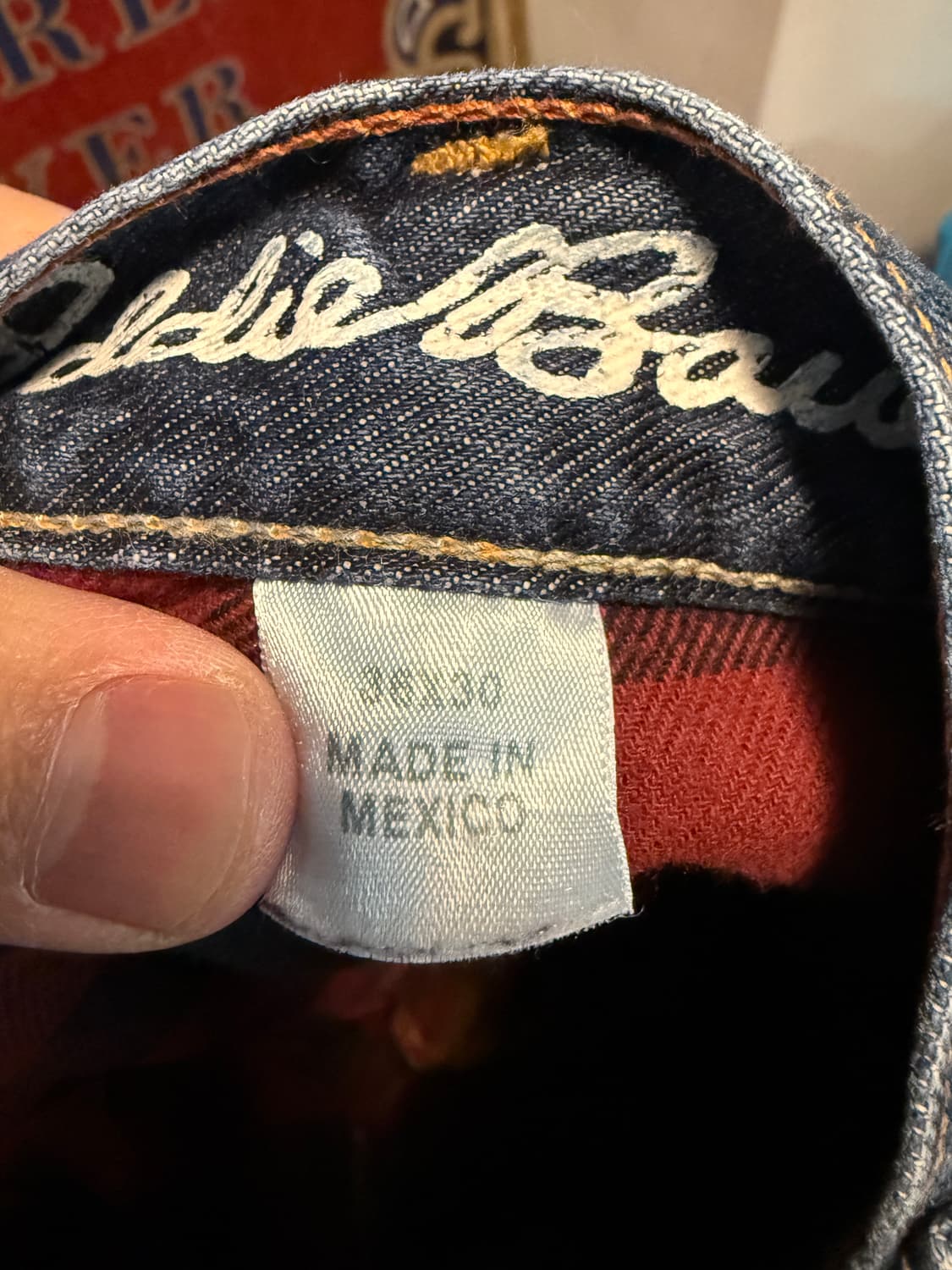 Eddie Bauer 체크 라이닝 데님 팬츠 36 Mexico 상품이미지3