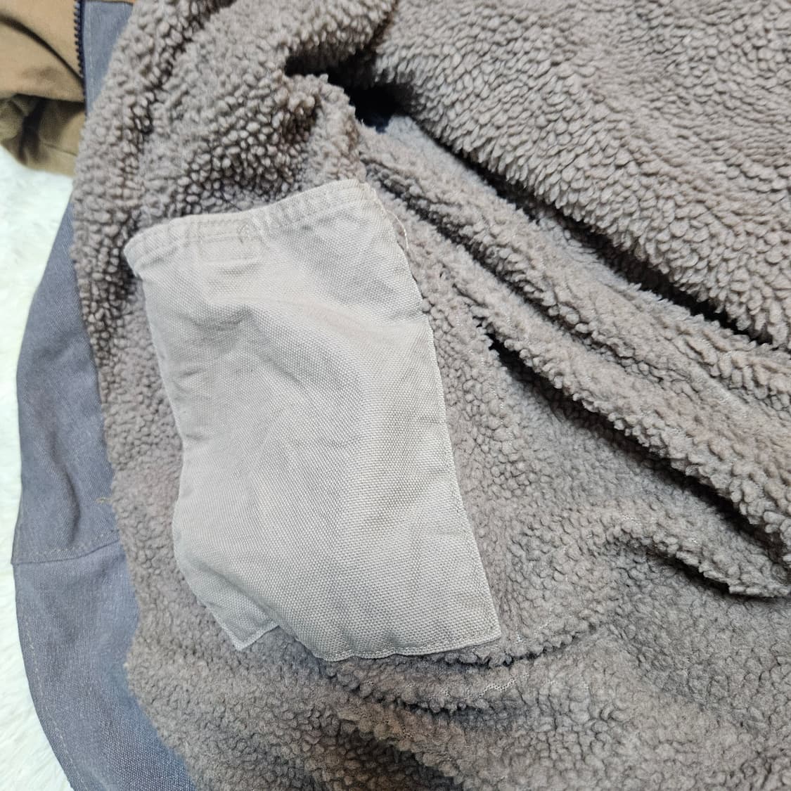 칼하트 빈티치 리메이크 패치드 후드 양털 자켓 XL 상품이미지7