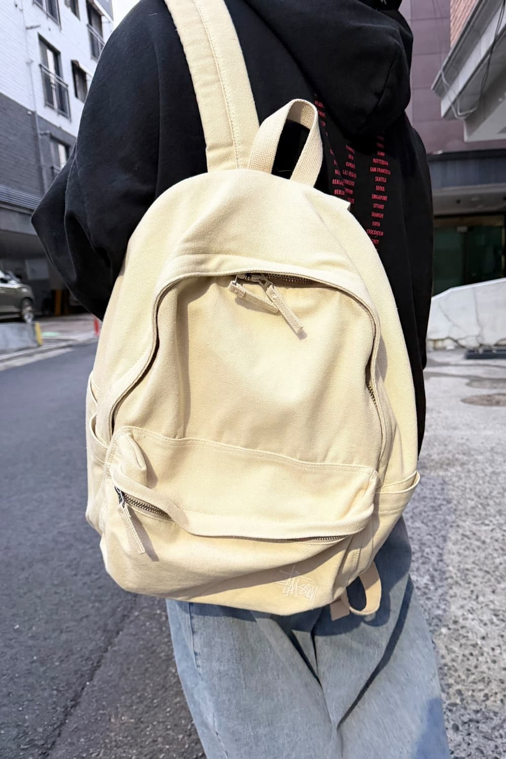 스투시 캔버스 아이보리 백팩  상품이미지1