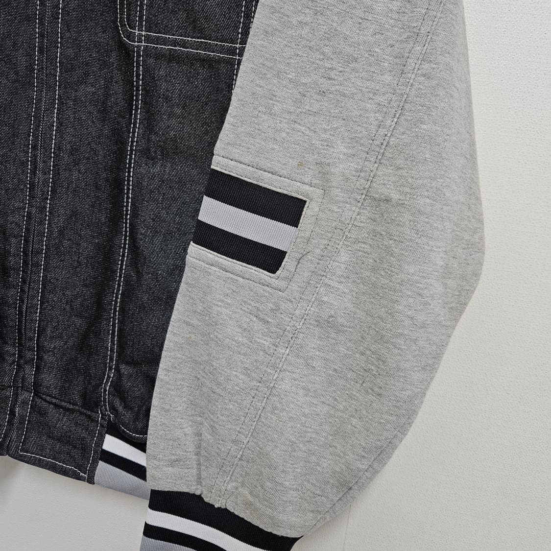 M 95-100 FUBU 올드스쿨 흑청 데님 바시티자켓 상품이미지5