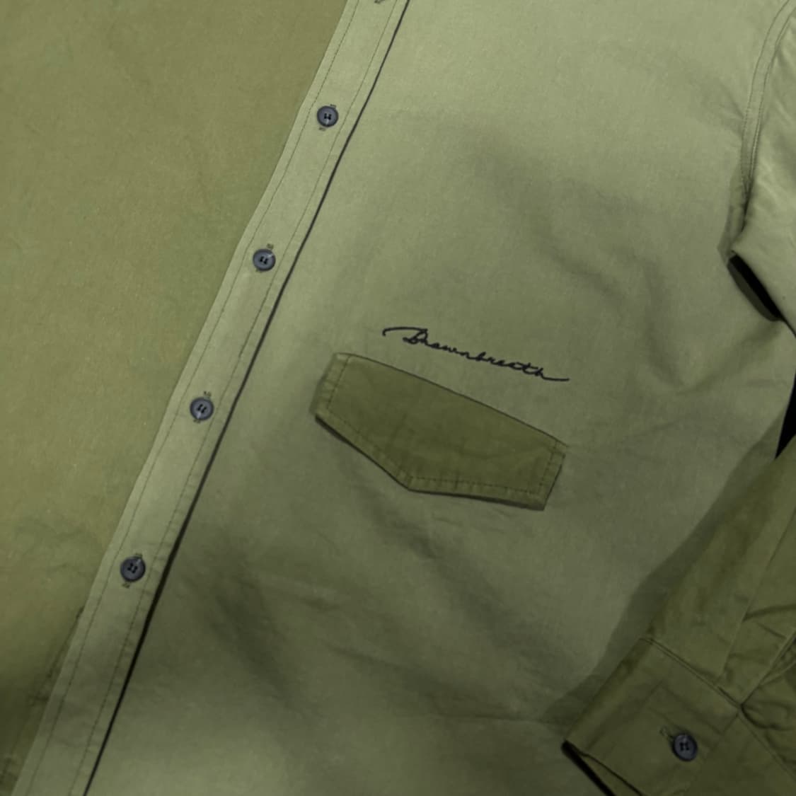 M 브라운브레스 카키 투톤 포켓 워크셔츠 상품이미지3