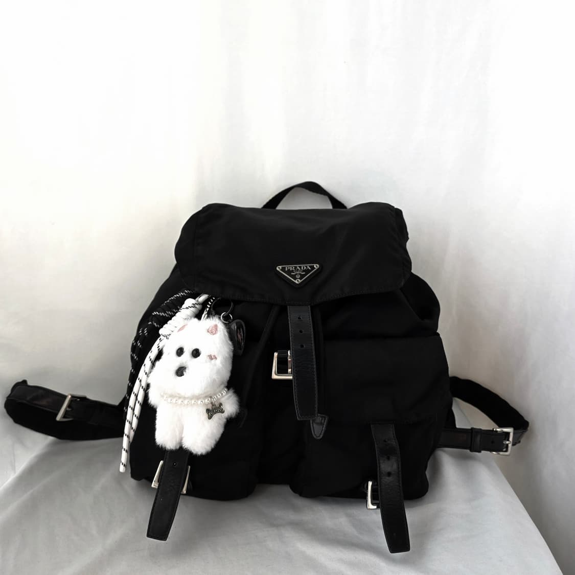 [정품 PRADA] 프라다 투포켓 나일론 빈티지백팩 라지 상품이미지1