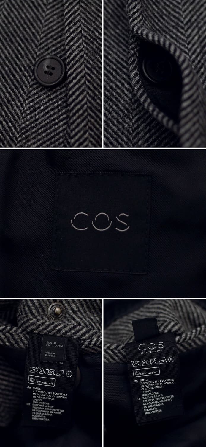 코스 (COS) 울헤링본 싱글 발마칸 코트 (48 / 95-100) 상품이미지10