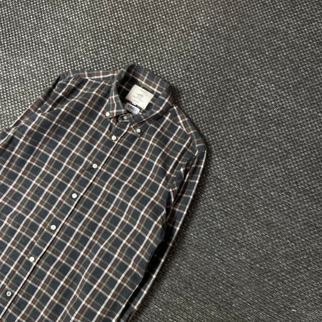 헨리코튼 네이비 브라운 그린 멀티 체크 긴팔 셔츠 100 상품이미지5