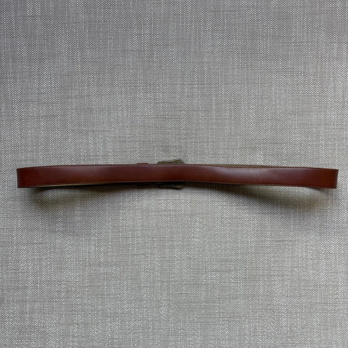 [33] 80s France 브라운 레더 브라스 버클 벨트 상품이미지4