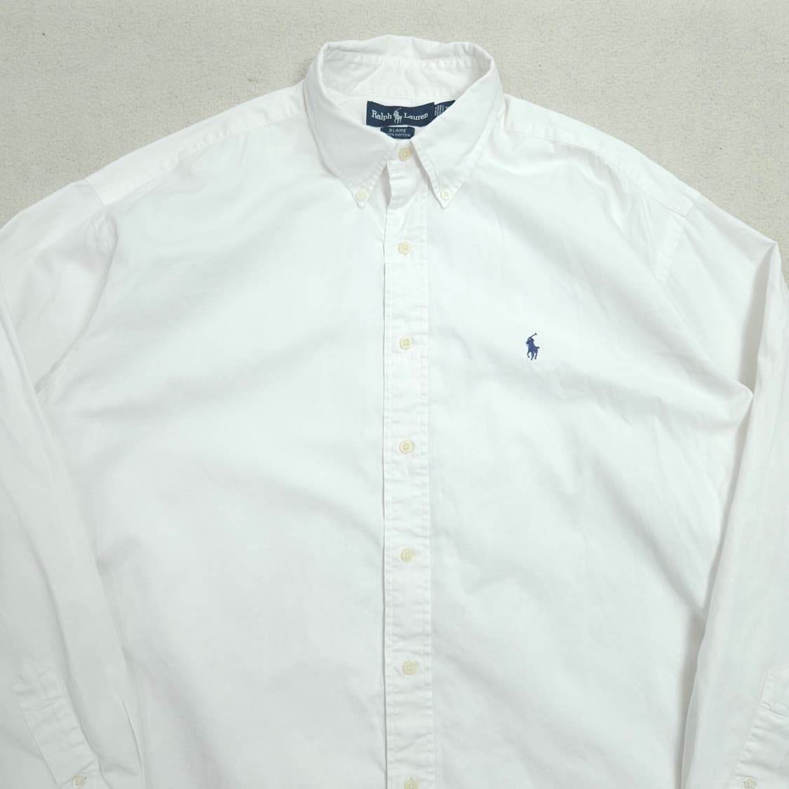 90s 폴로 랄프 로렌 옥스포드 화이트  셔츠 XL 블레어핏 상품이미지3