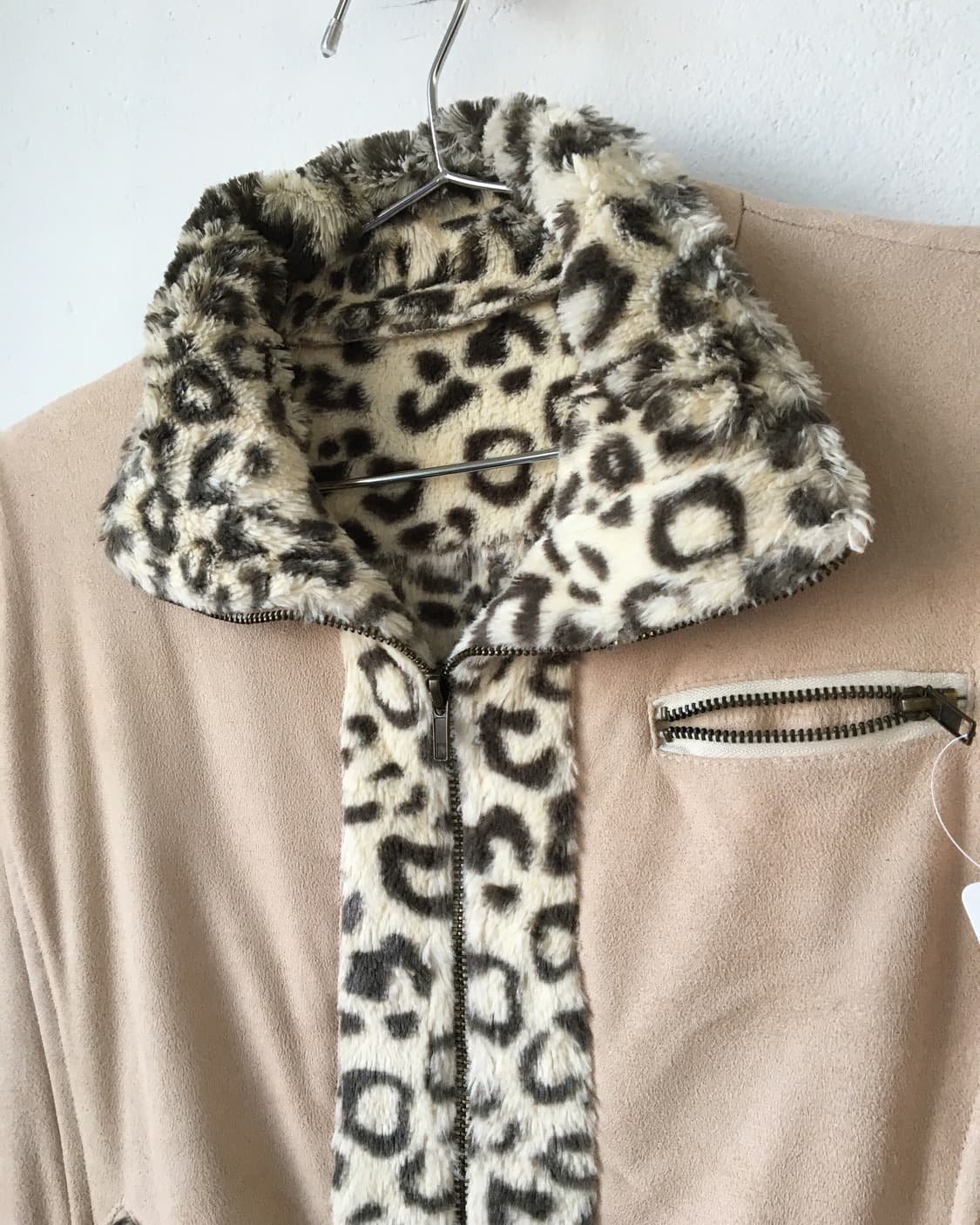 Leopard pattern fur trimming jacket 상품이미지4