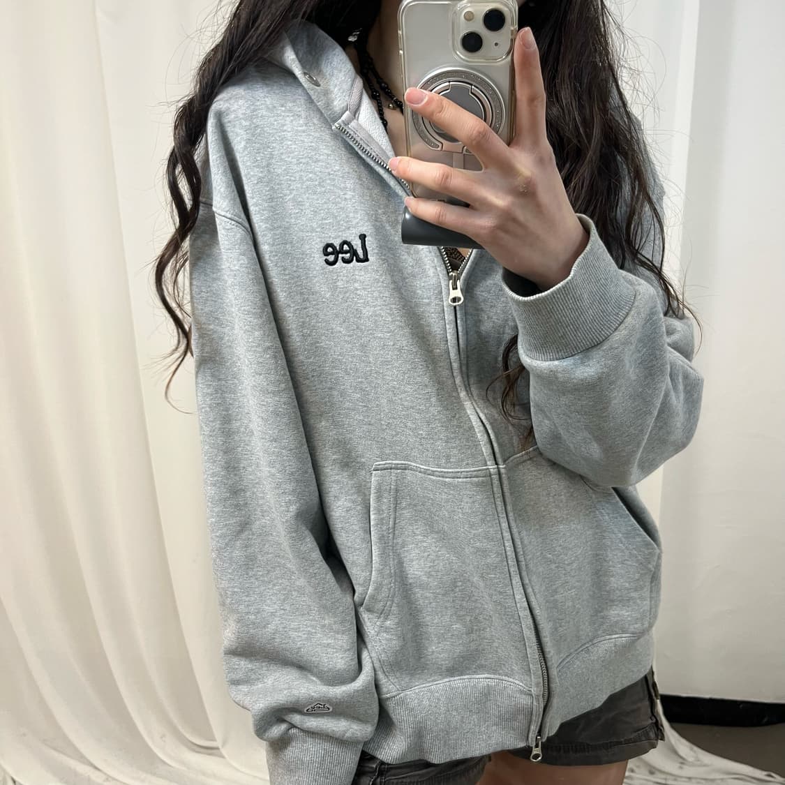 LEE Gray Zip-Up Hoodie 상품이미지3