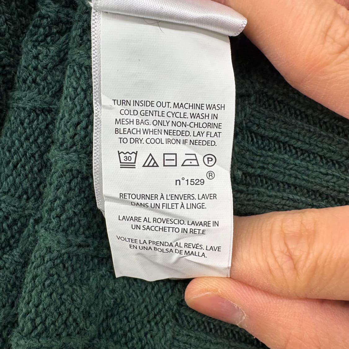 폴로 랄프로렌 케이블 니트 그린 여/L 상품이미지6