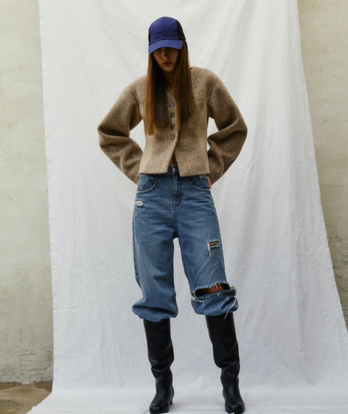 마뗑킴 가디건 자켓 그레이 상품이미지3