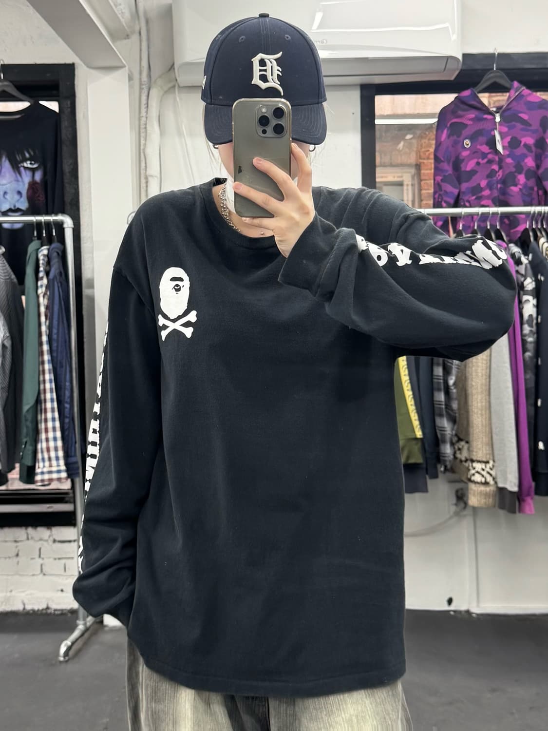 베이프 사이드 스컬 롱슬리브 상품이미지3