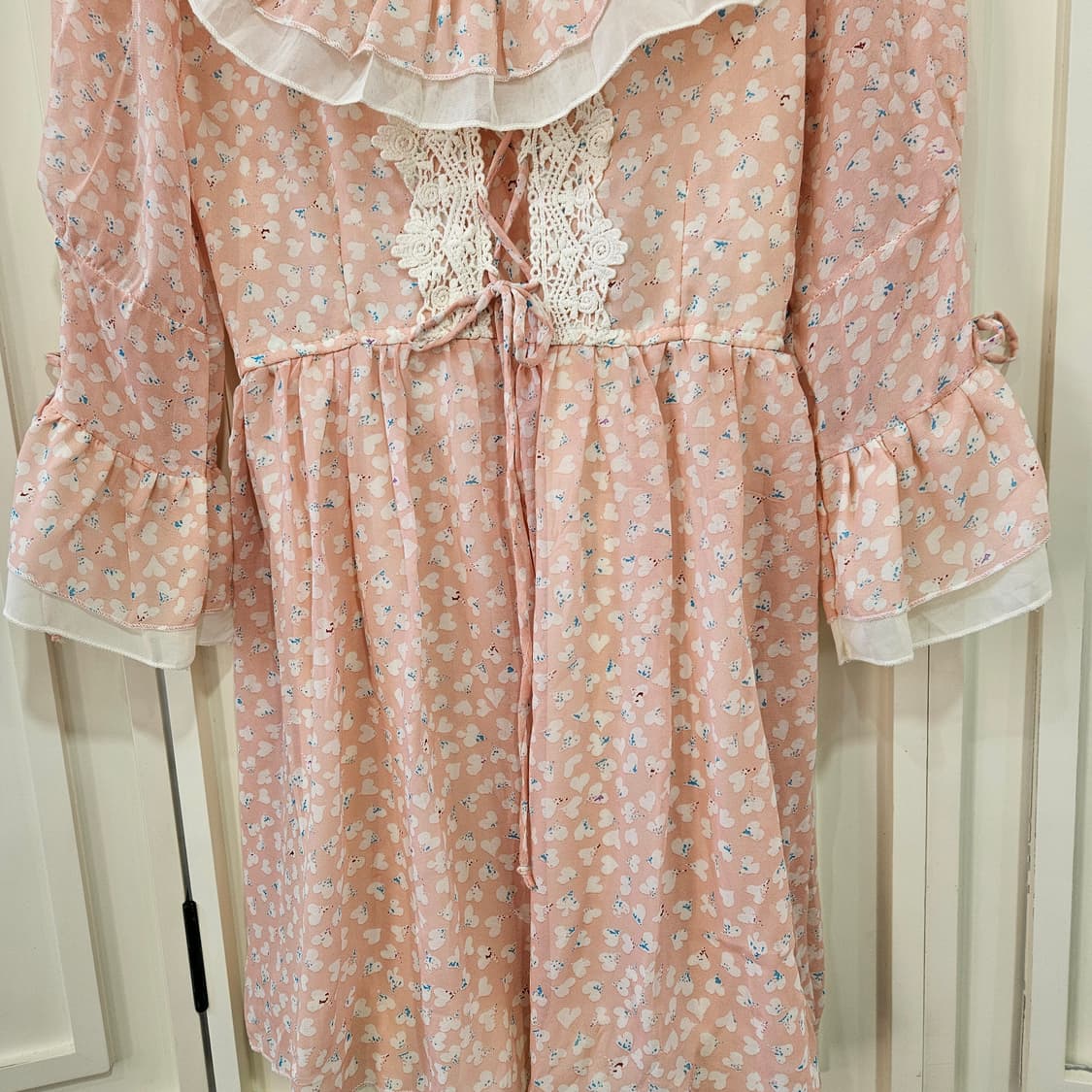 연핑크 하트 프릴 원피스 상품이미지4