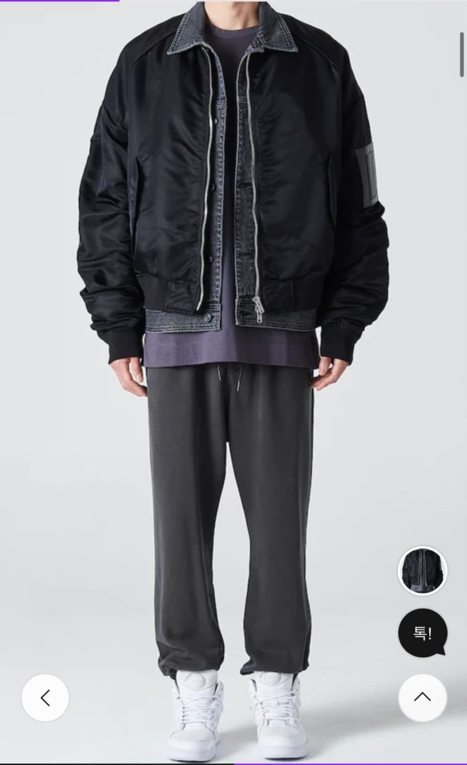 준지 데님 흑청 트러커 ma-1  상품이미지4