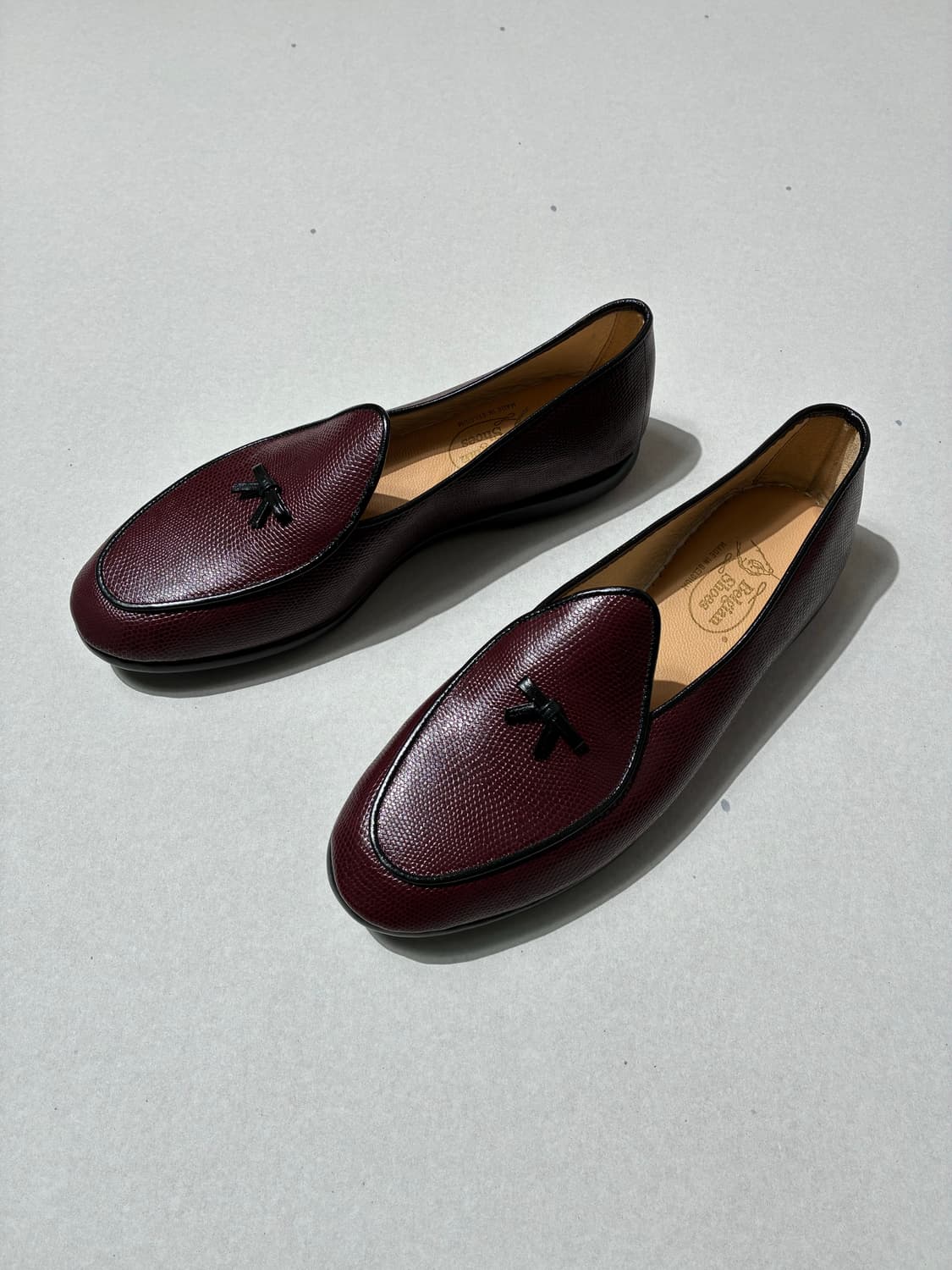 벨지안 슈즈 로퍼 MR.CASUAL 리자드 버건디 9.5사이즈 상품이미지2