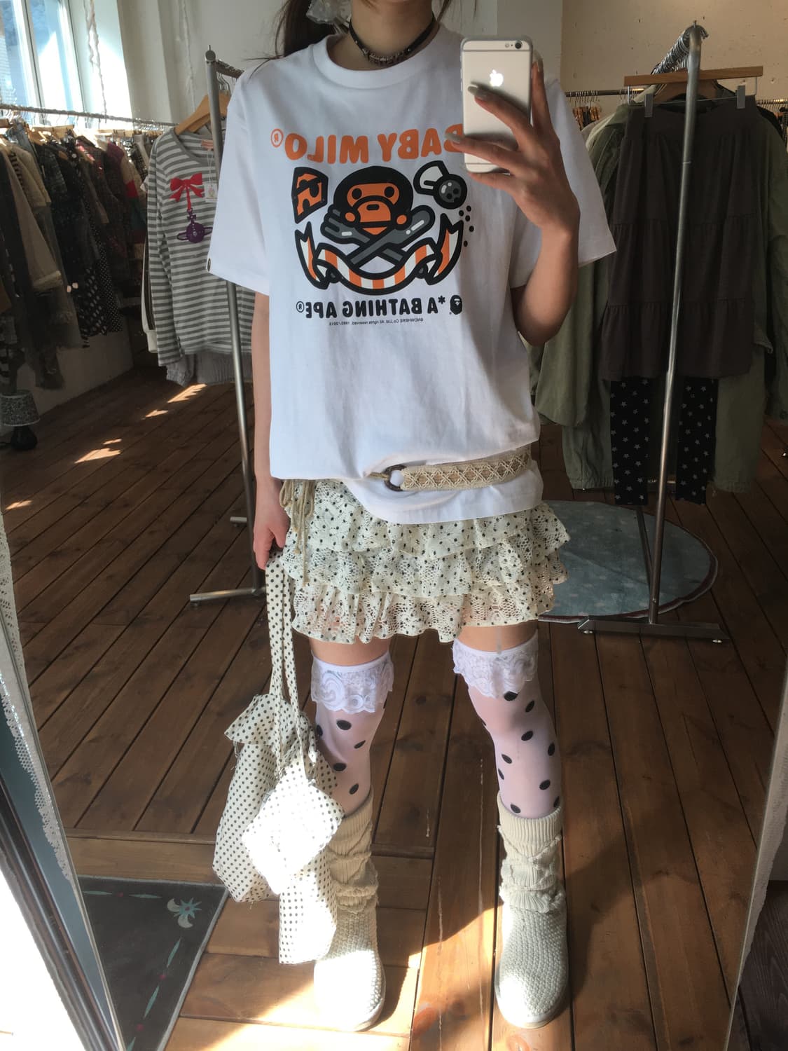 베이프 마일로 치즈 반팔 상품이미지1