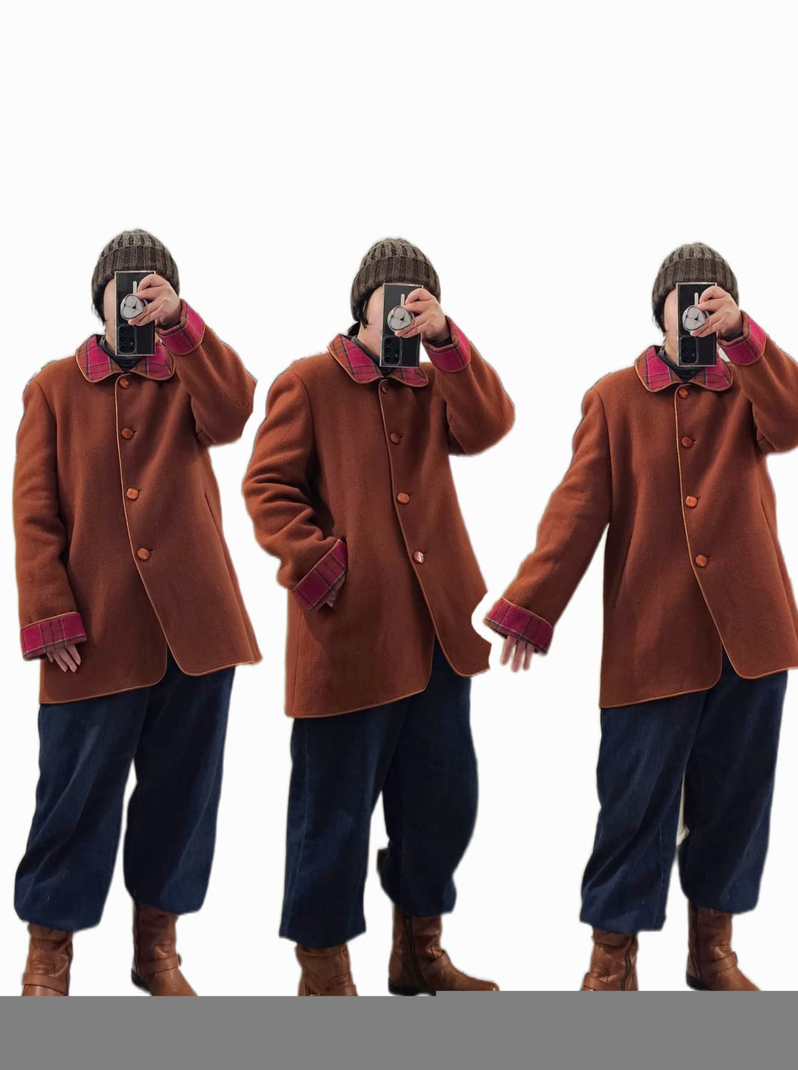 90's 오렌지브라운 울 미들코트 상품이미지2