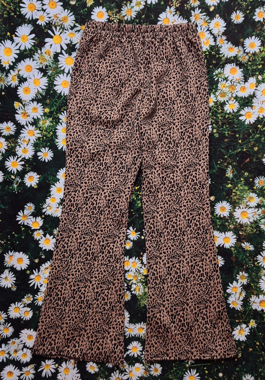 일본 레오파드 부츠컷 밴딩 바지 여성 L 상품이미지3