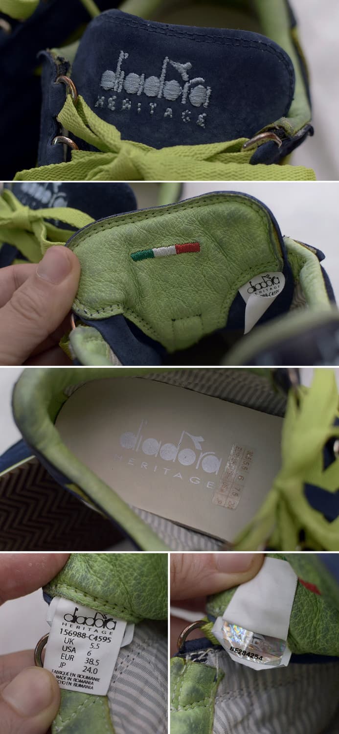 미착용) 디아도라 헤리티지 스톤워시 레더 스니커즈 (US6 / 240) 상품이미지10