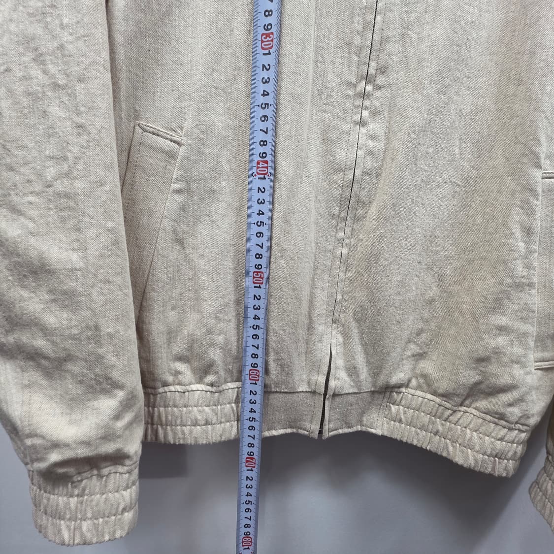 0779 H&M 린넨 혼방 집업 자켓 베이지 M 남성 캐주얼 점퍼 상품이미지5