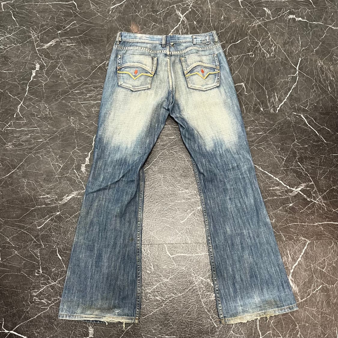 32in 디젤 워시드 부츠컷 와이드 데님 팬츠 상품이미지6