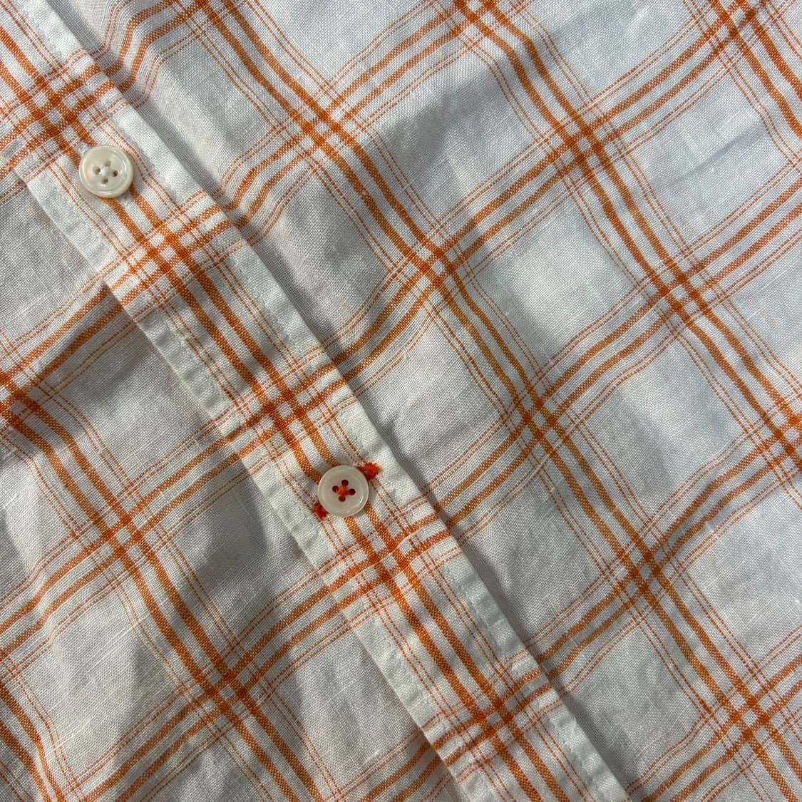 105 헤지스 남성 체크 린넨 셔츠 남방 0323J 상품이미지4