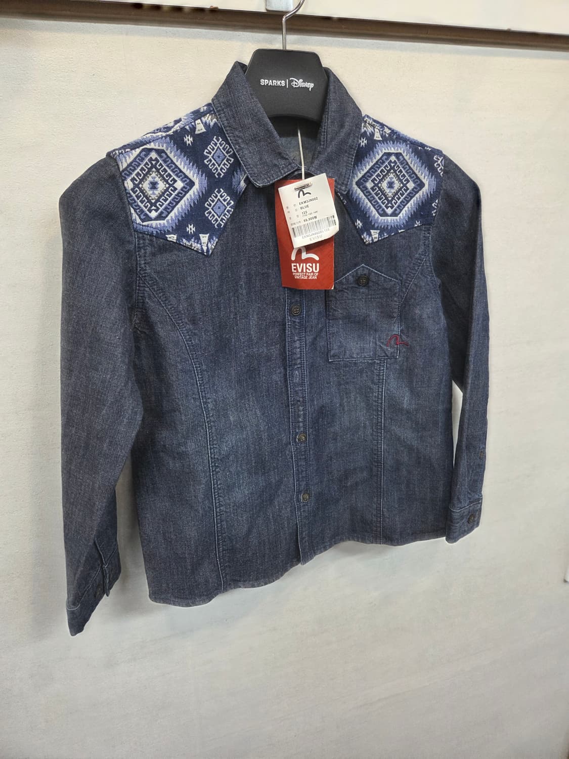  에비수 키즈 주니어 빈티지 웨스턴 데님셔츠 긴팔 125 상품이미지5