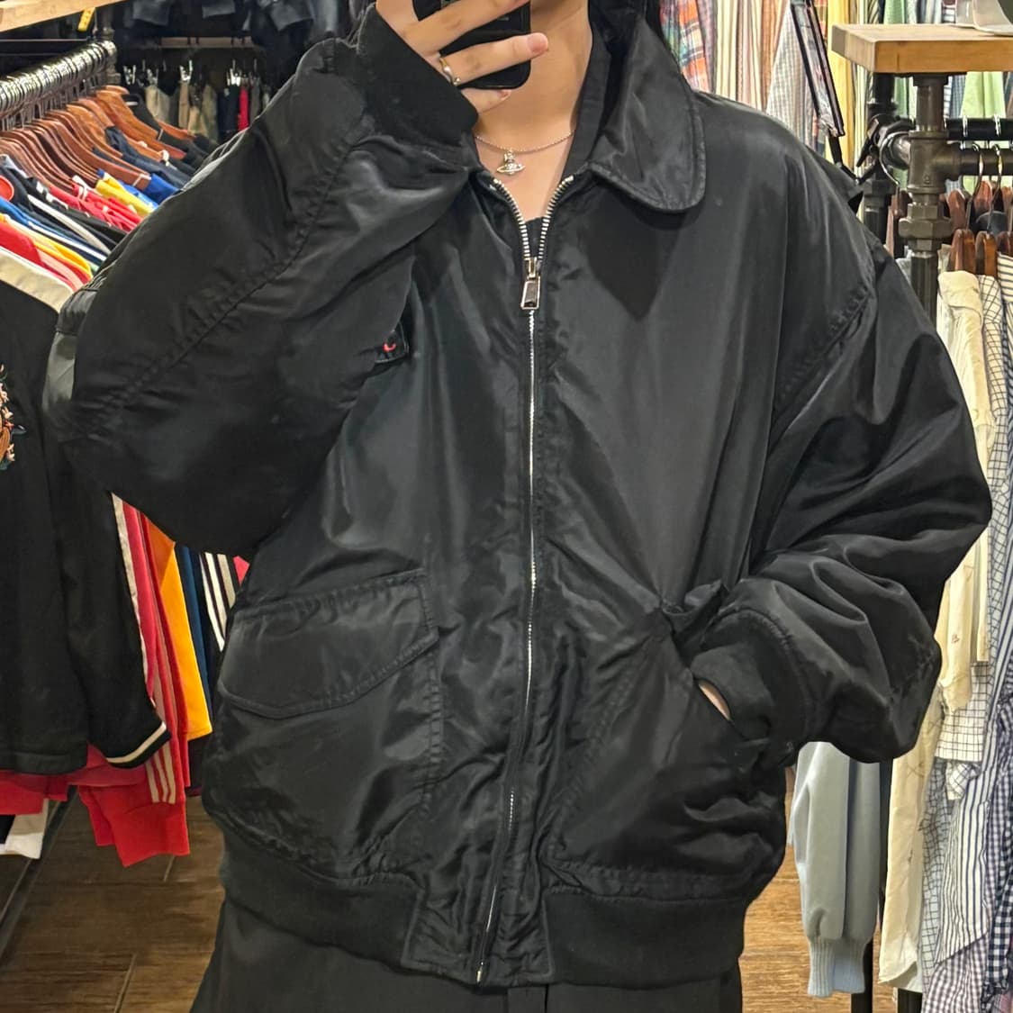 [HI] EPG Jeans 오버핏 점퍼 블랙 상품이미지2