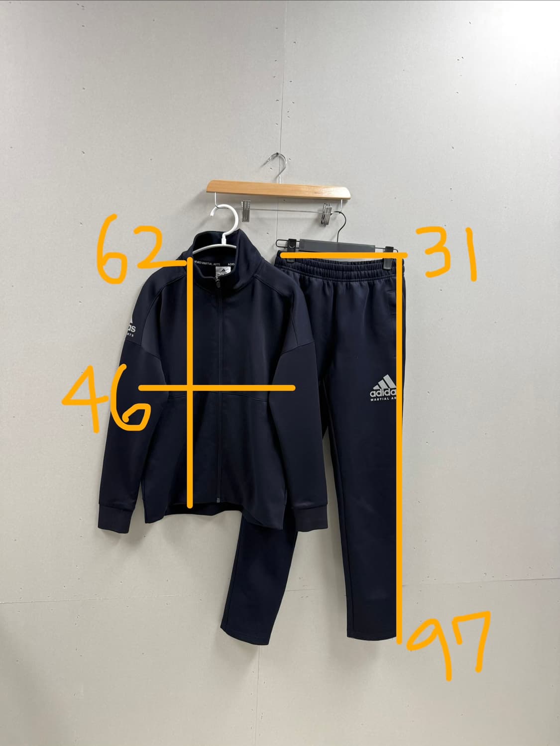 여성 XS / 아디다스 져지 집업 + 팬츠 트레이닝 세트 네이비  상품이미지2