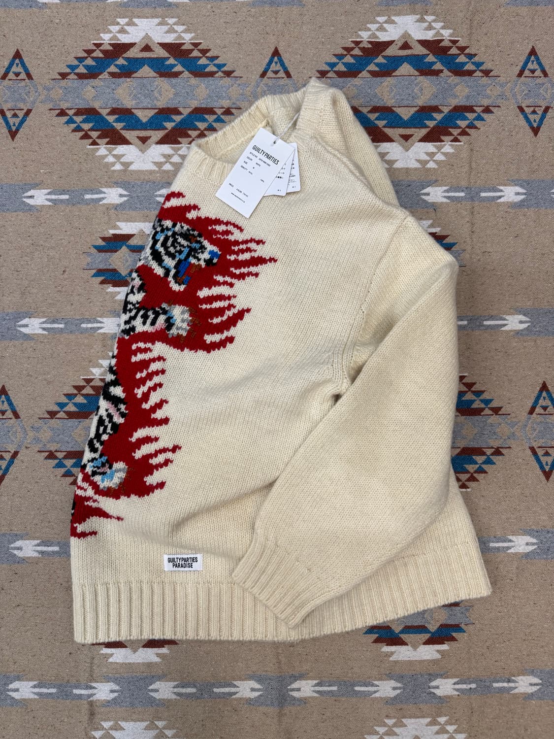 [M] 와코마리아 x 팀레이 인타르시아 크루넥 울 스웨터 상품이미지9