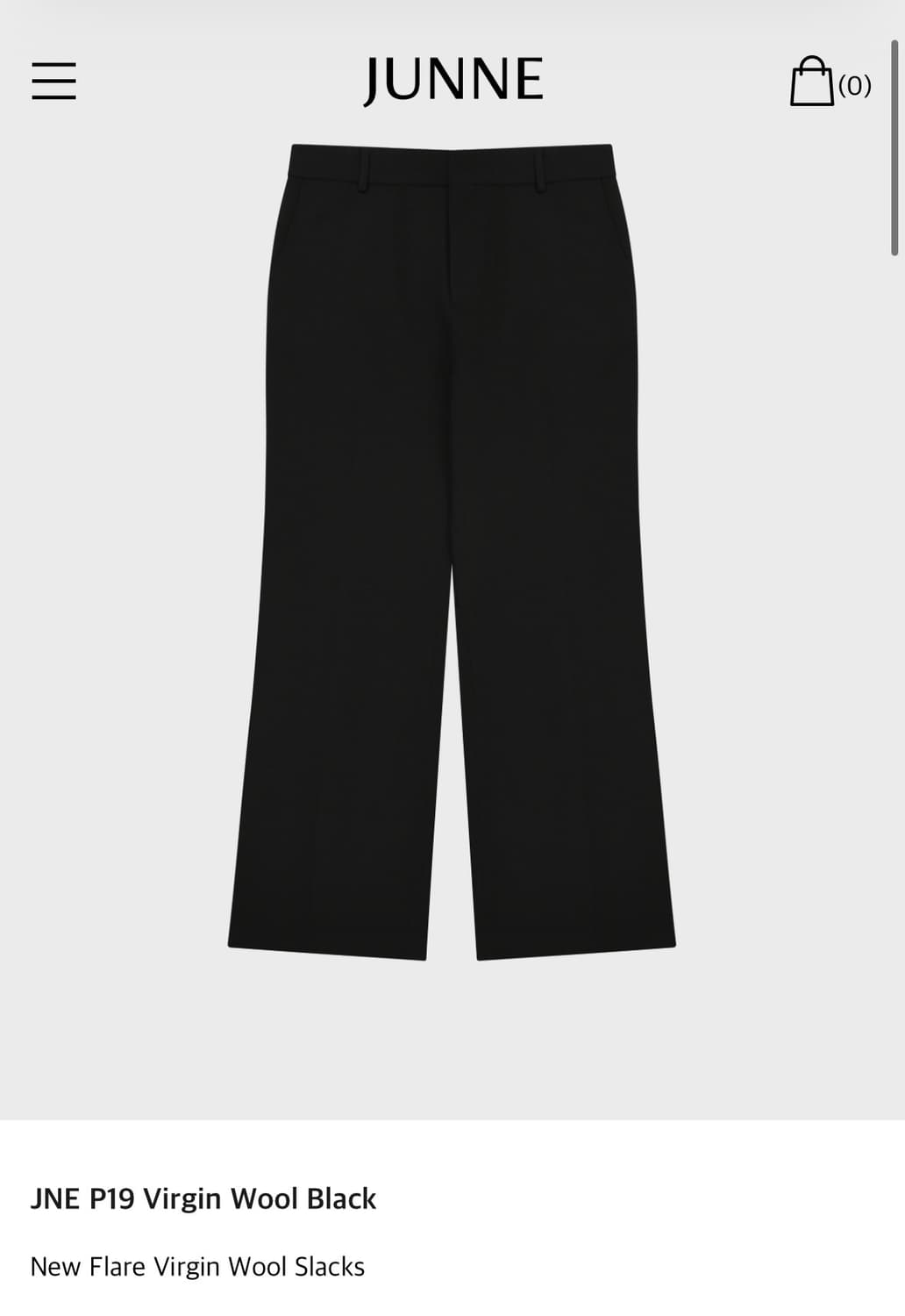 준느 P19 버진울 슬랙스 M사이즈 판매 상품이미지2