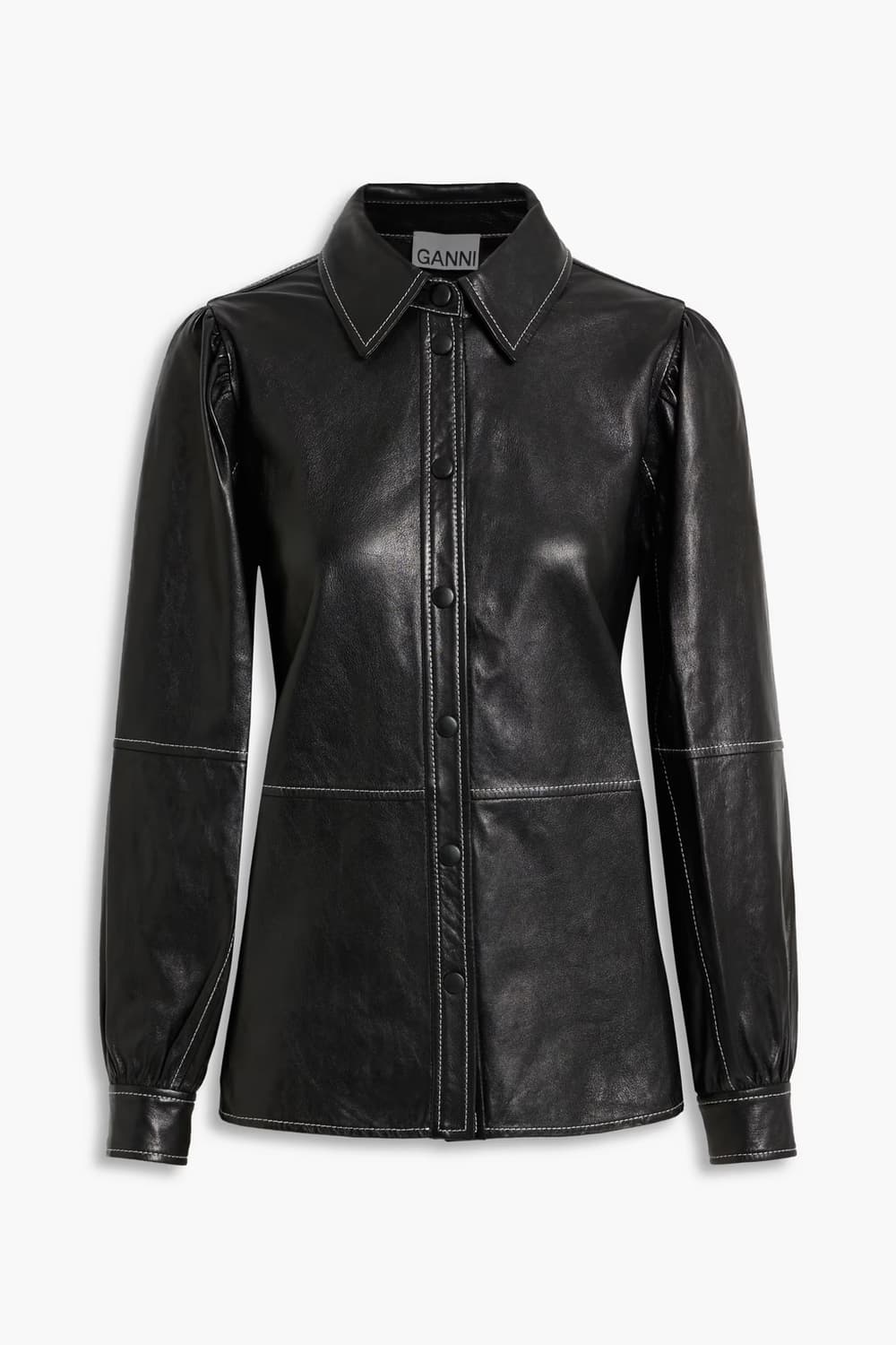 Ganni black leather shirt 상품이미지1