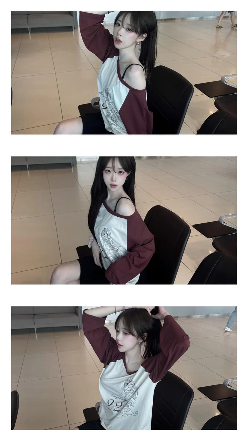 버니앤돌 버니걸 22 티 나그랑티 롱슬리브 와인 상품이미지4