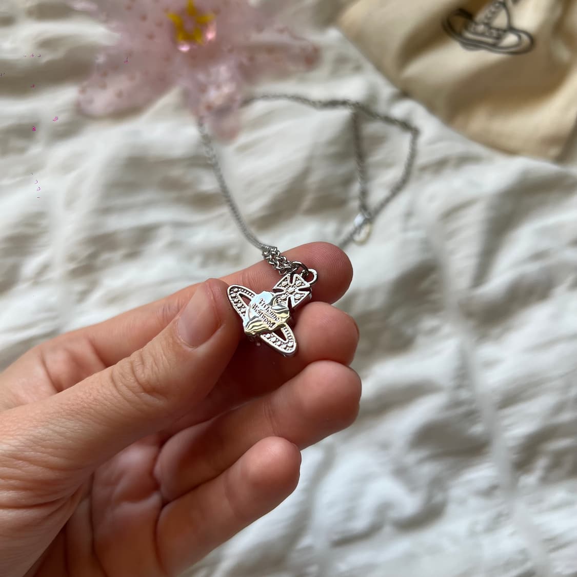 비비안웨스트우드 아리엘라 핑크 실버 목걸이 상품이미지7