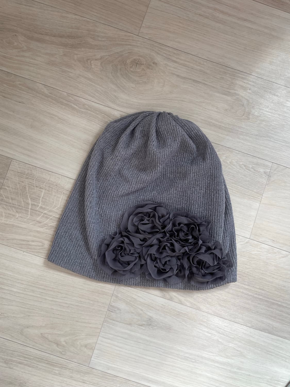 플라워 니트 비니 그레이 상품이미지4