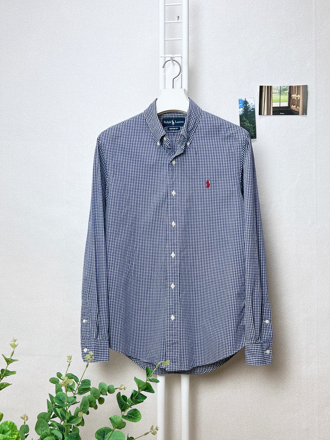 폴로 깅엄체크 셔츠 M 상품이미지1