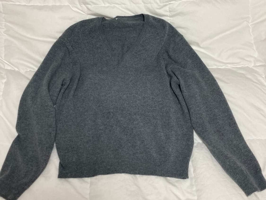 오버듀플레어 Raccoon vneck knit_grey 상품이미지3