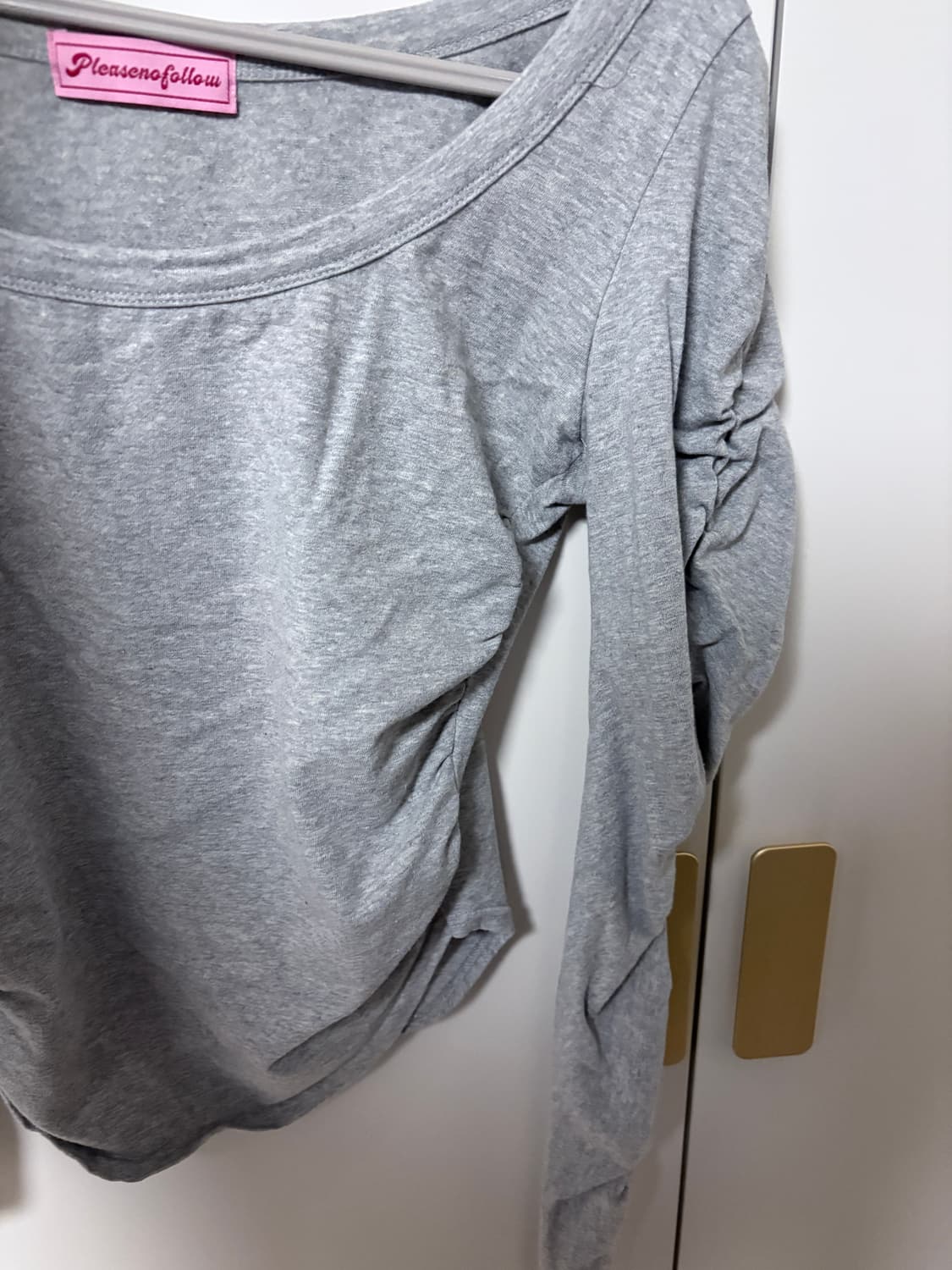 플리즈노팔로우 플노팔 모모탑 멜란지그레이 상품이미지4