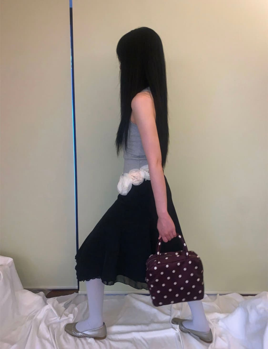 피치바스켓마켓 도트백 퍼플 상품이미지1