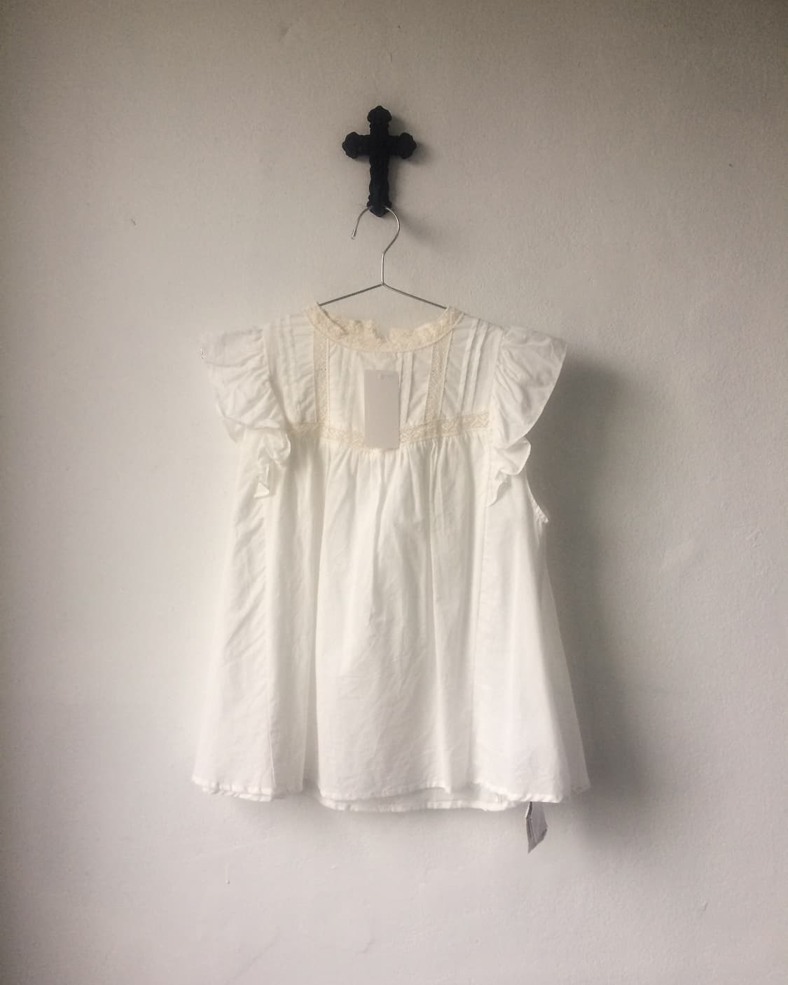 Crochet trimming frill sleeveless 상품이미지2