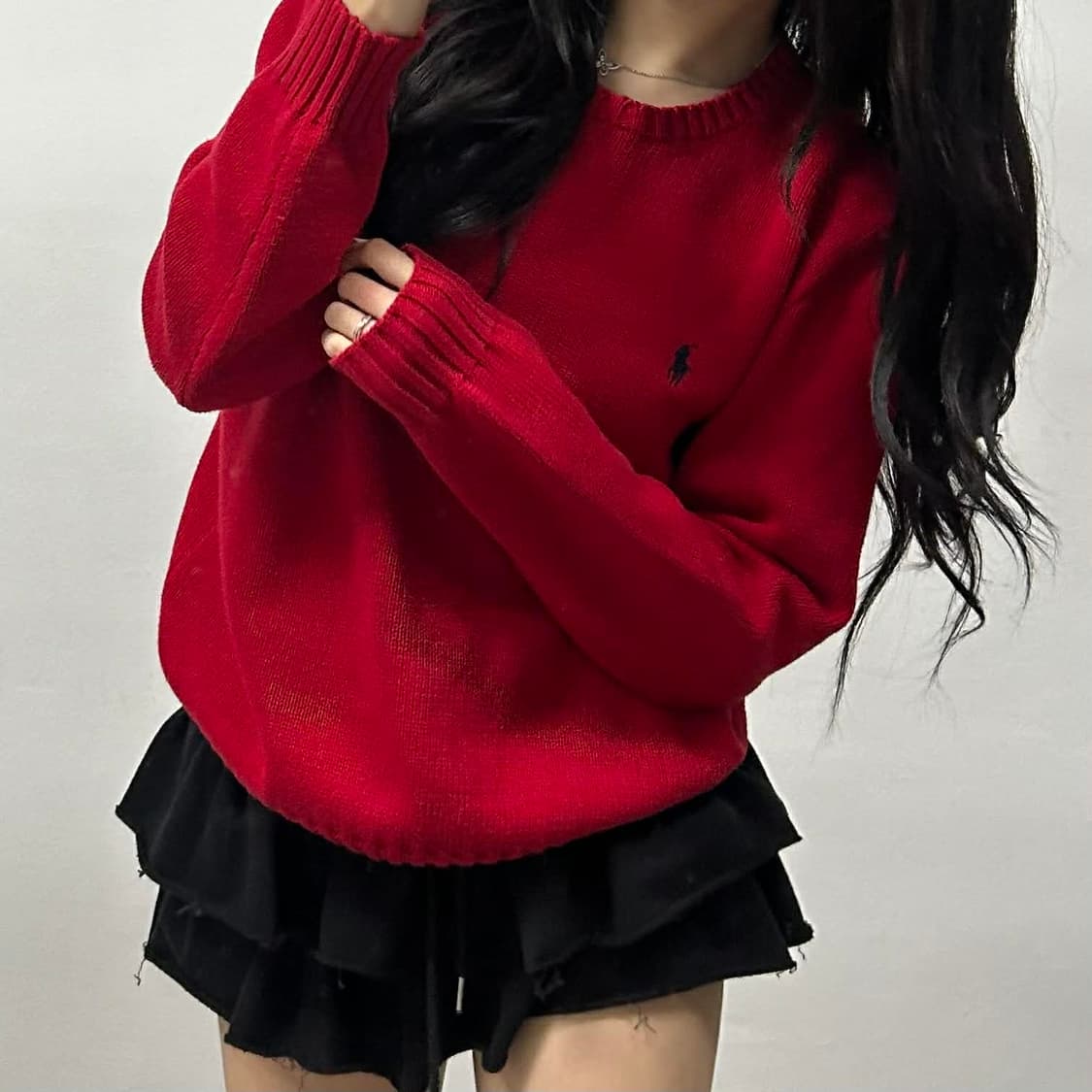 폴로 랄프로렌 신형 라벨 코튼 크루넥 니트(M) 상품이미지2