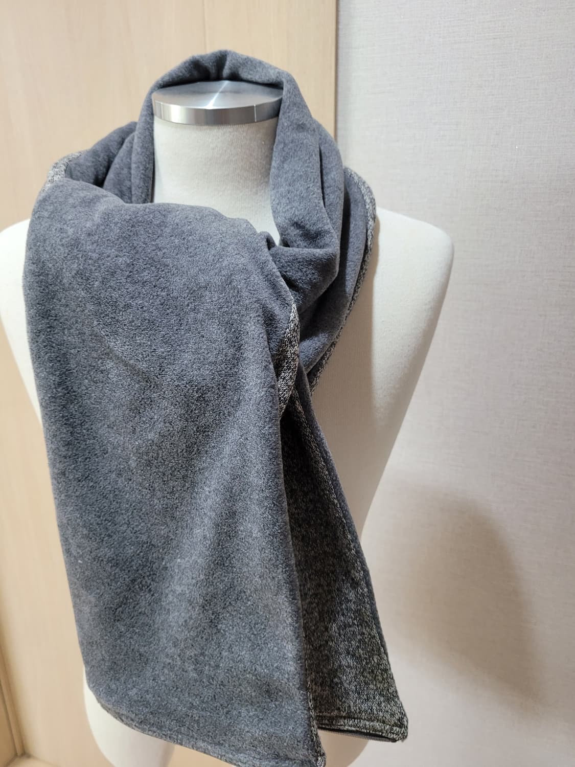 르샵 LeShop 양면 머플러&넥워머 그레이 상품이미지2