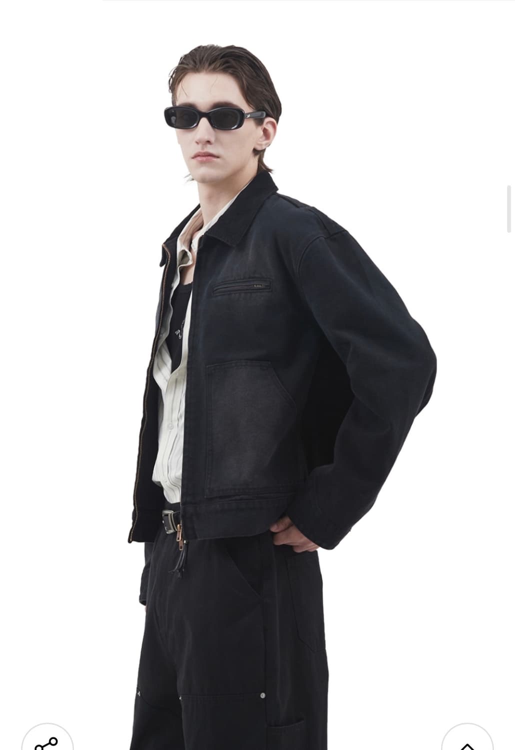 에드리엘로스 워시드 캔버스 워크 자켓 [블랙] 상품이미지2