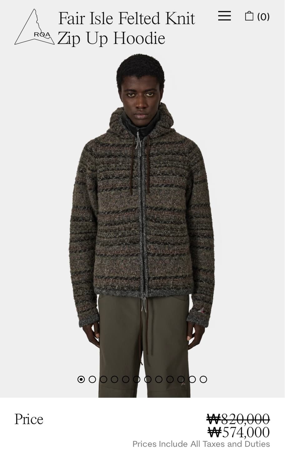 [L] 로아하이킹 fair isle felted 니트 집업 상품이미지6