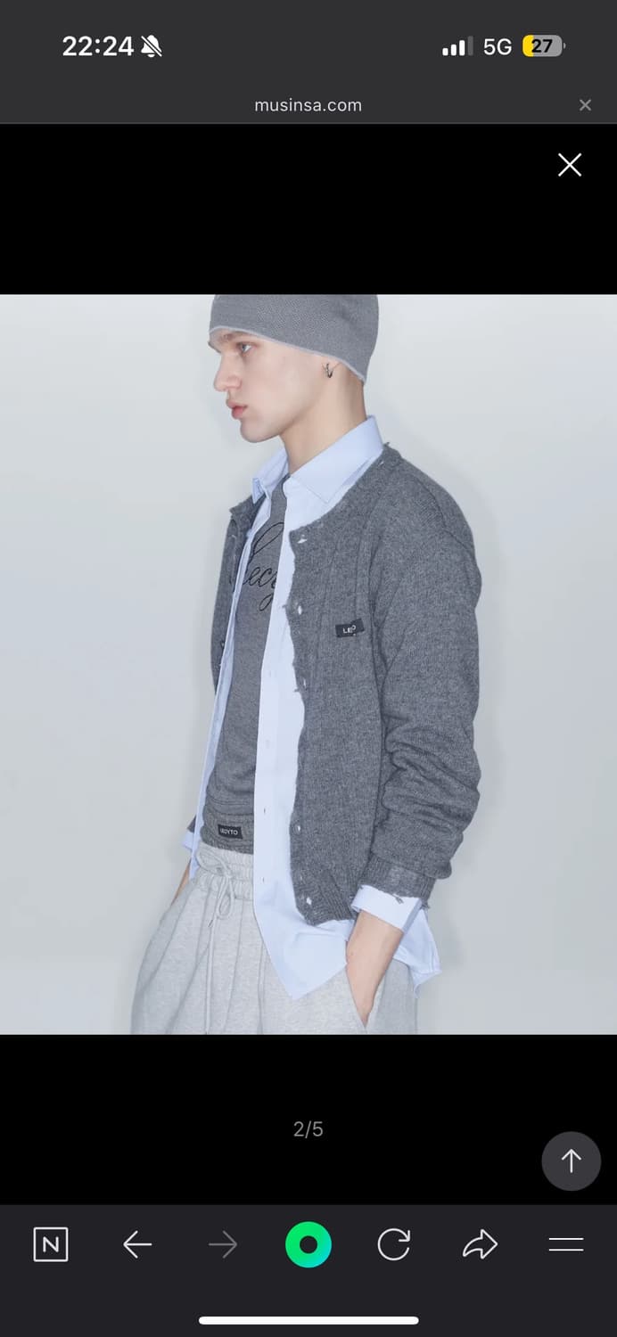 LECYTO 레씨토 울 크롭 가디건 그레이 상품이미지2