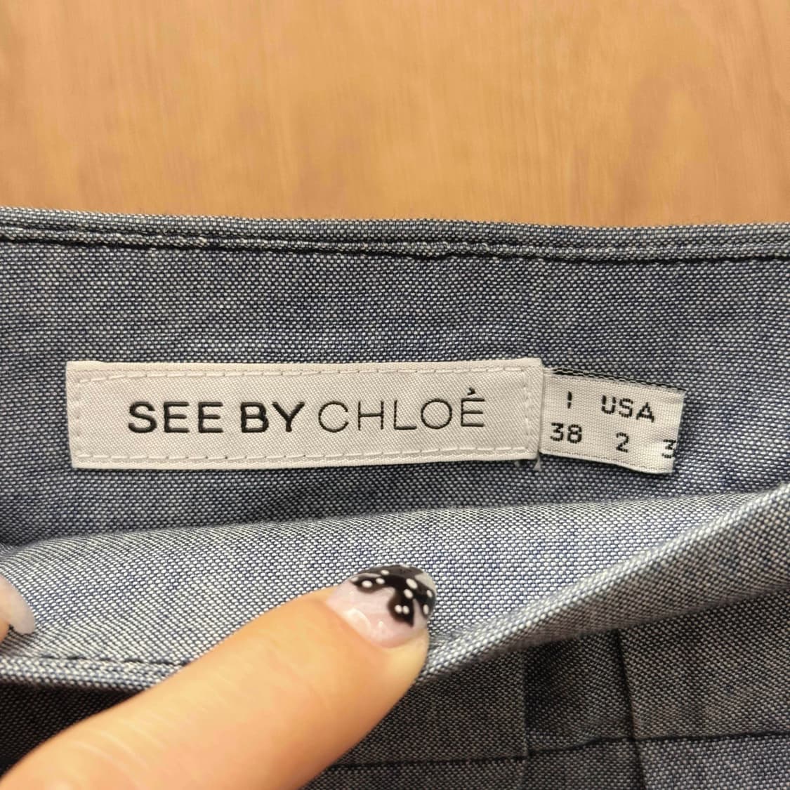 씨 바이 끌로에 코튼 플리츠 미니스커트 턱 디테일 A라인 연청 상품이미지7