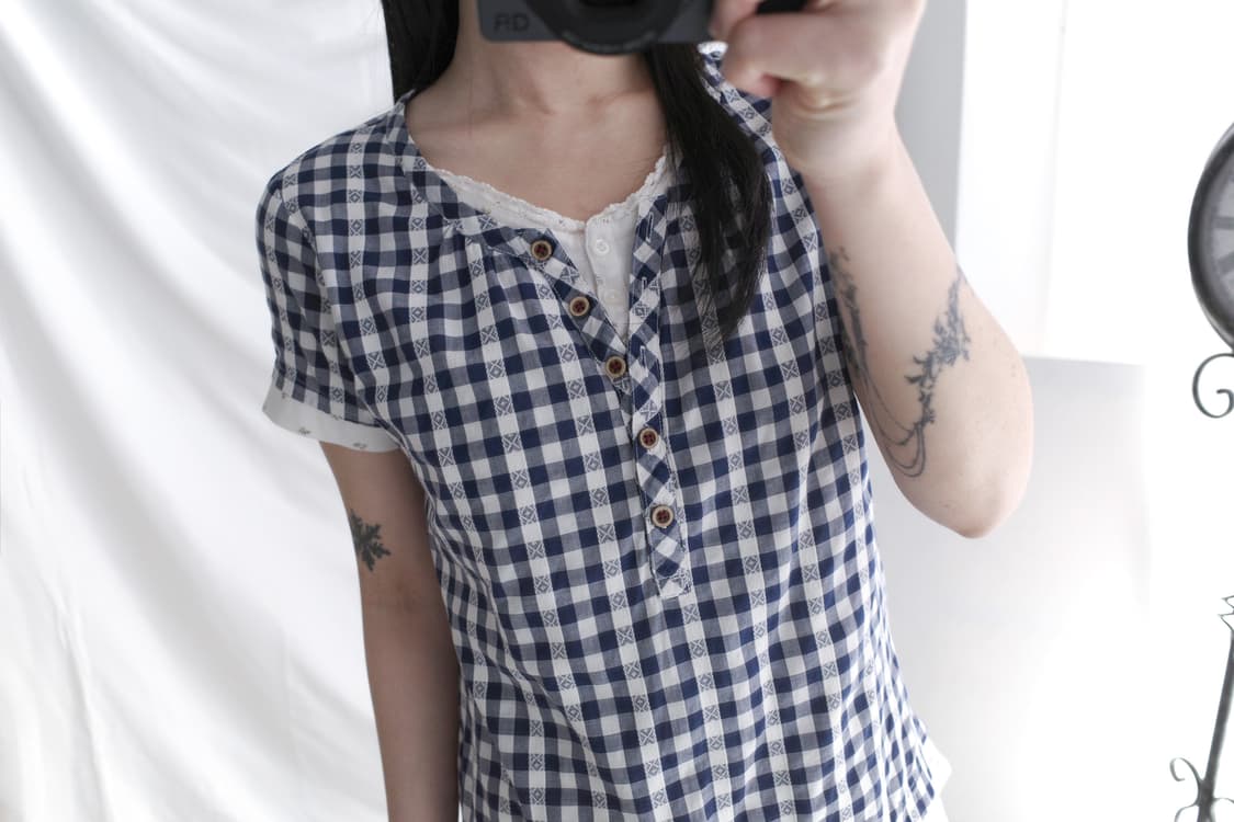 check layered half T 상품이미지5