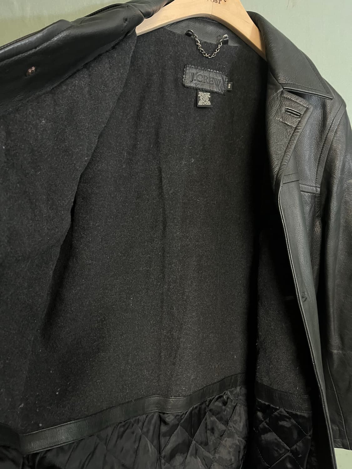 90s-00 J.CREW Leather Car Coat 상품이미지4