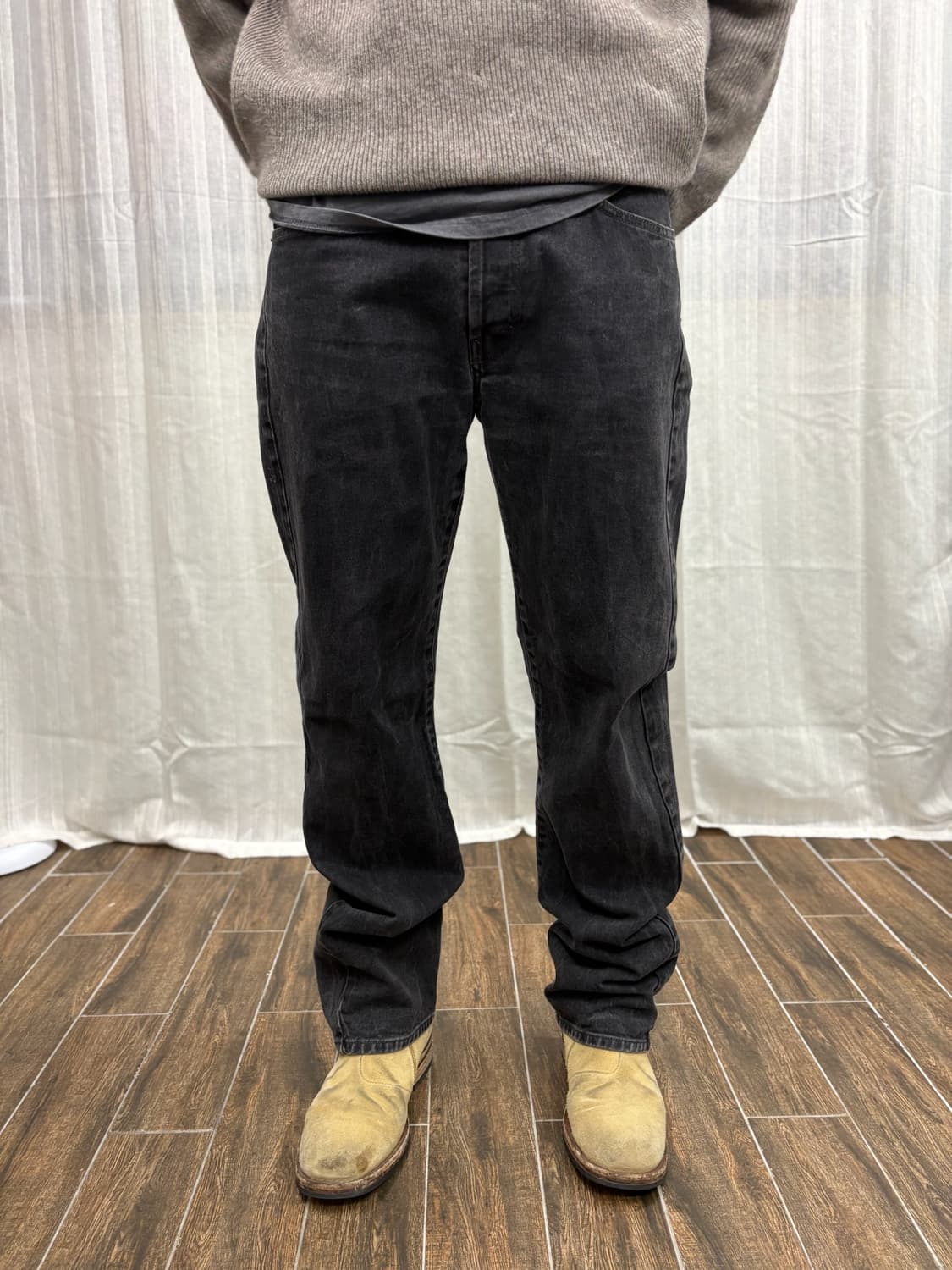 디젤 인더스트리 블랙 빈티지 데님 팬츠 상품이미지2