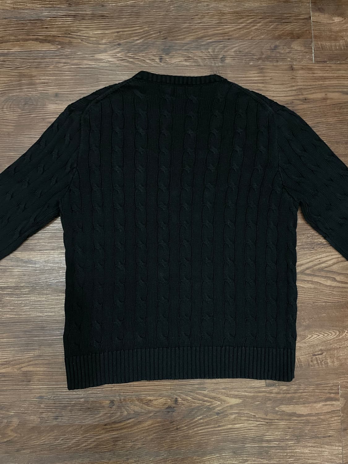 폴로 랄프로렌 케이블 니트 코튼 스웨터 블랙 상품이미지8